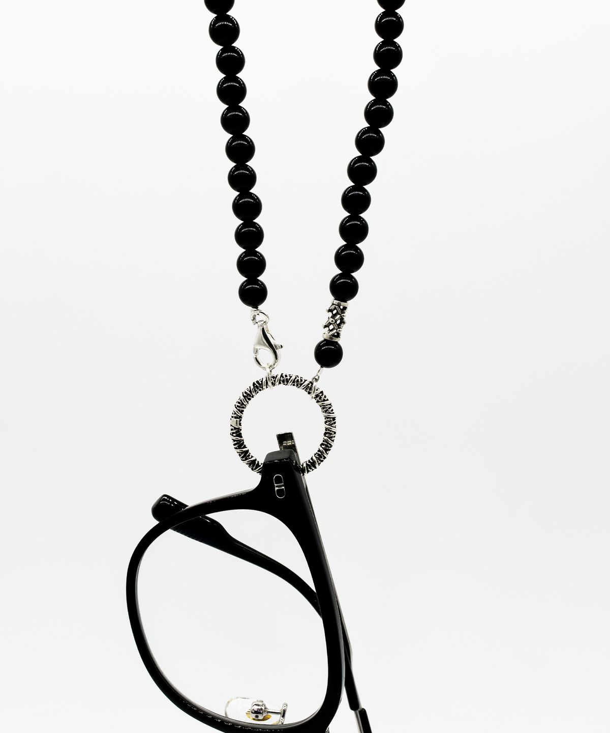 하카블랙스(HAKKABLACKS) Black Onyx & Silver / Glasses Holder & Necklace