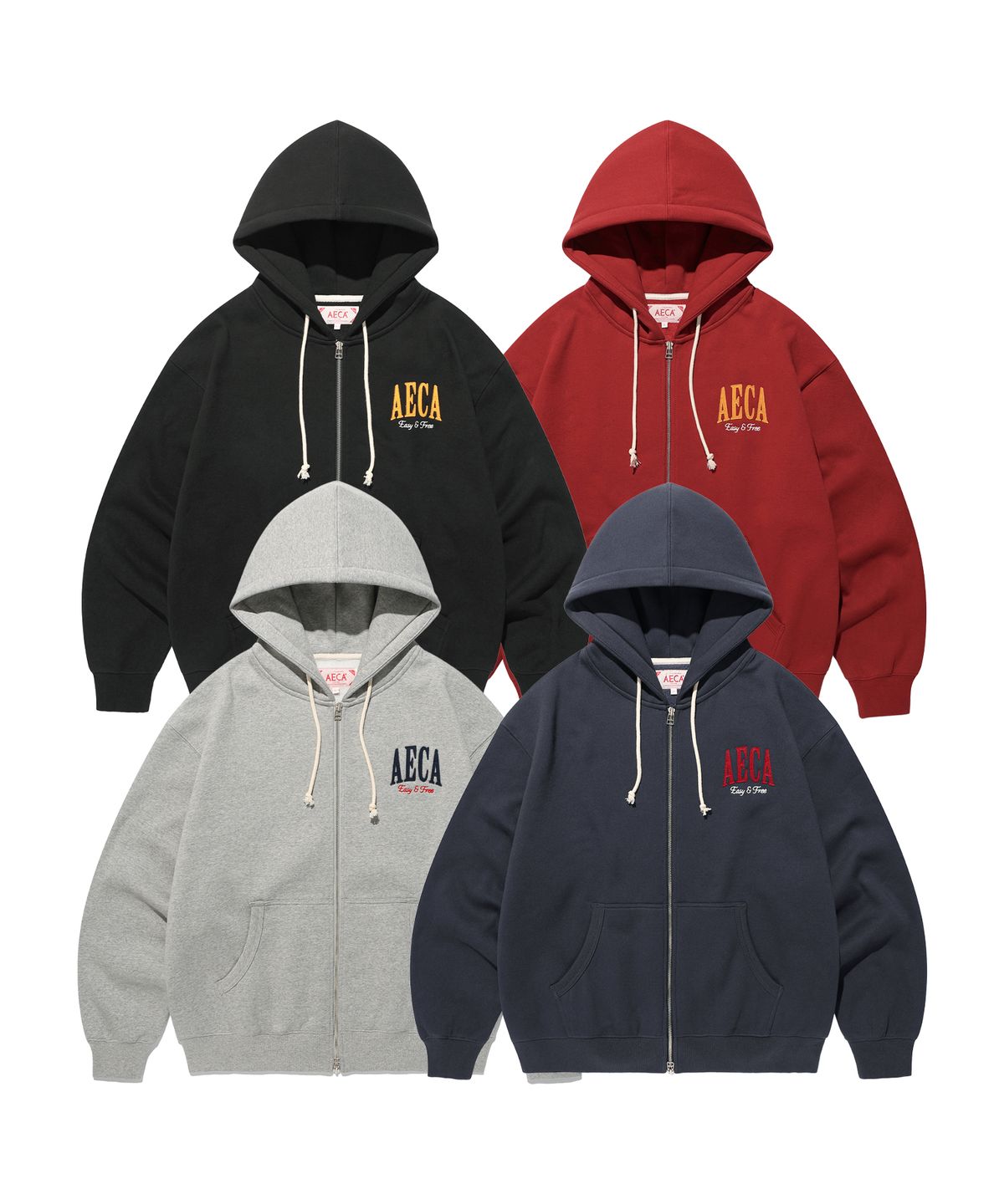 에이카화이트(AECA) [기모] AECA ARCH FELT BRUSHED ZIP UP HOODIE (4color)