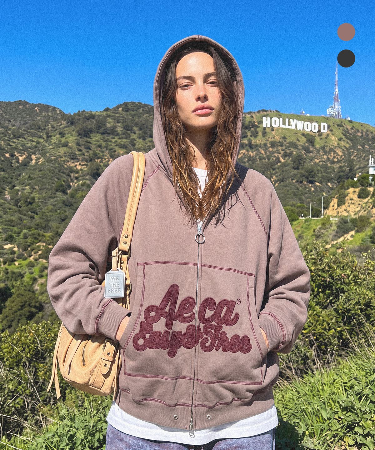 에이카화이트(AECA) AECA WAFFLE PATCH ZIP UP HOODIE (2color)