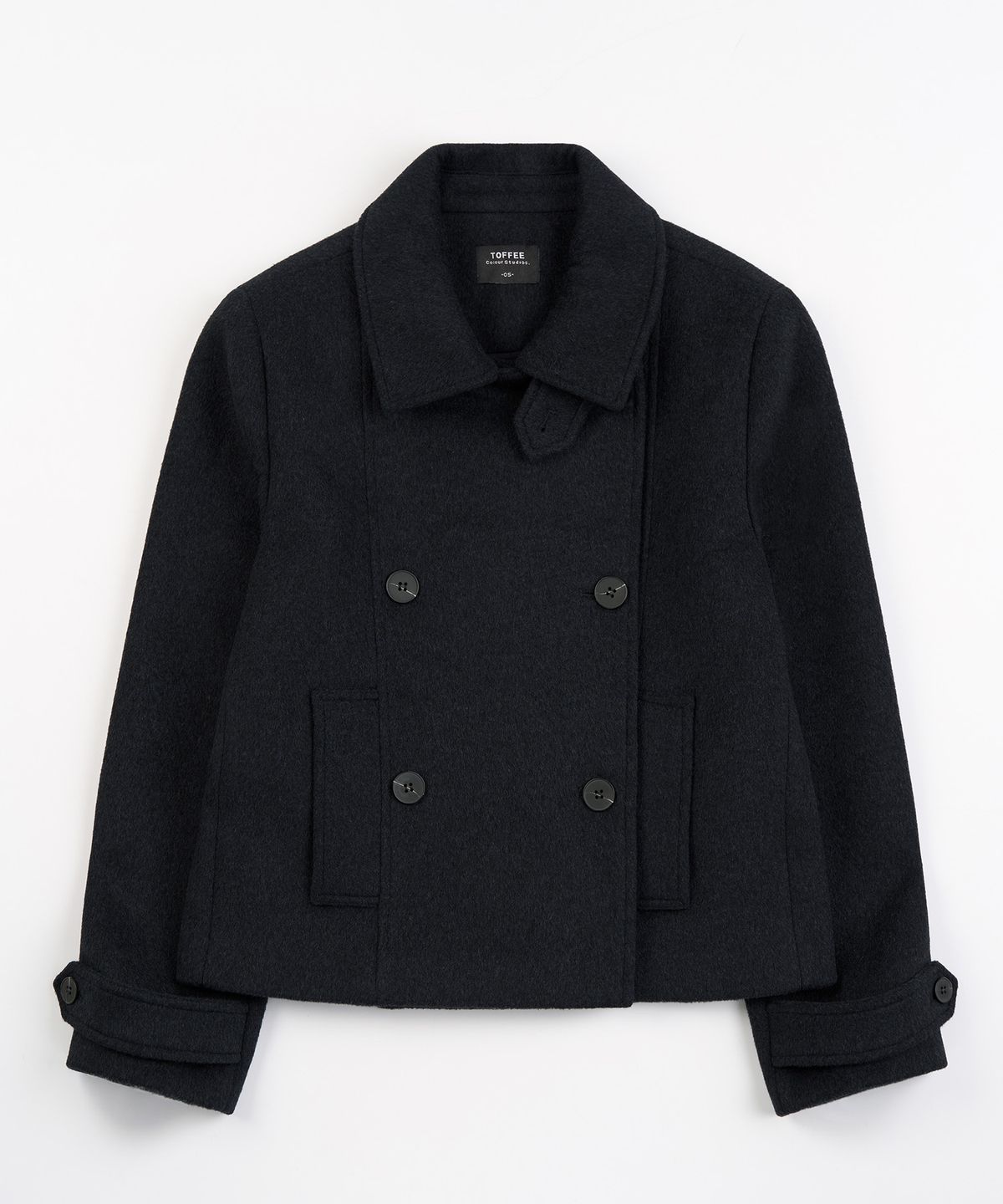 토피 우먼(TOFFEE WOMEN) W 하이넥 더블 숏 코트 (NAVY)