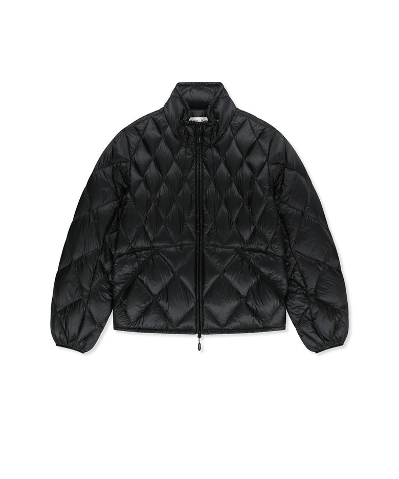 MIX QUILTED LIGHT DOWN JUMPER IN BLACK