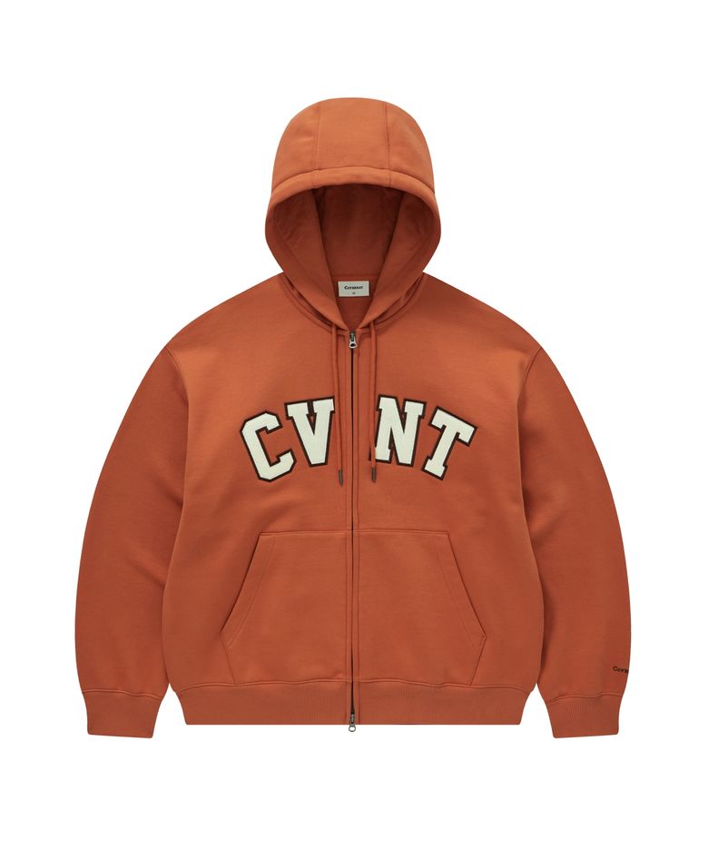 CVNT 기모 후드집업 다크 오렌지