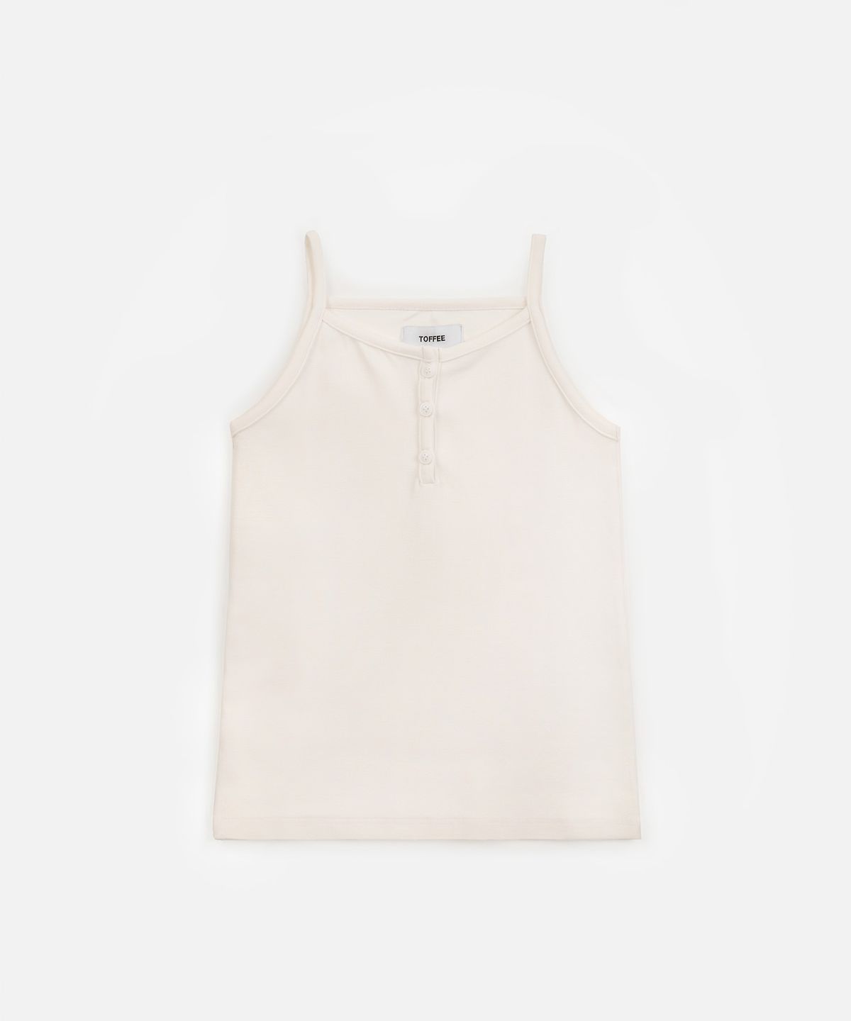 토피 우먼(TOFFEE WOMEN) W 피치 버튼 슬리브리스 (WHITE)