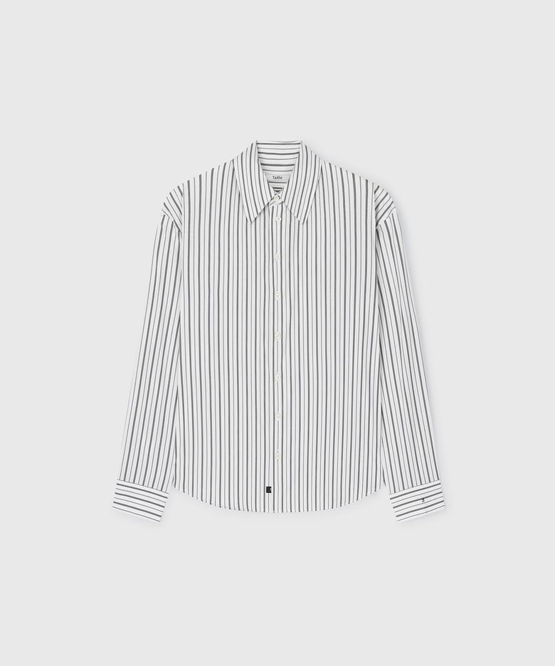 PASCAL STRIPE BOY SHIRT WHITE AND PEPPER