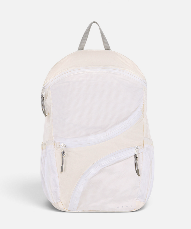 Round Feather Backpack(M)_White