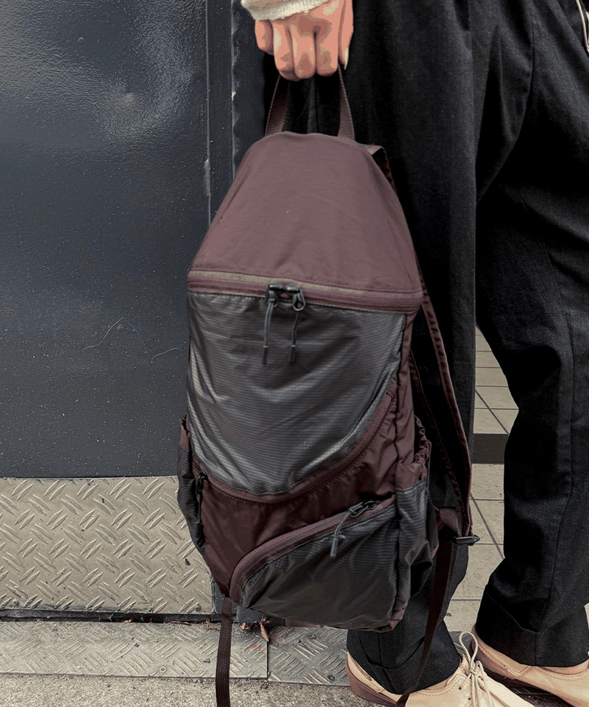 아코크(ACOC) Round Feather Backpack(S)_Brown