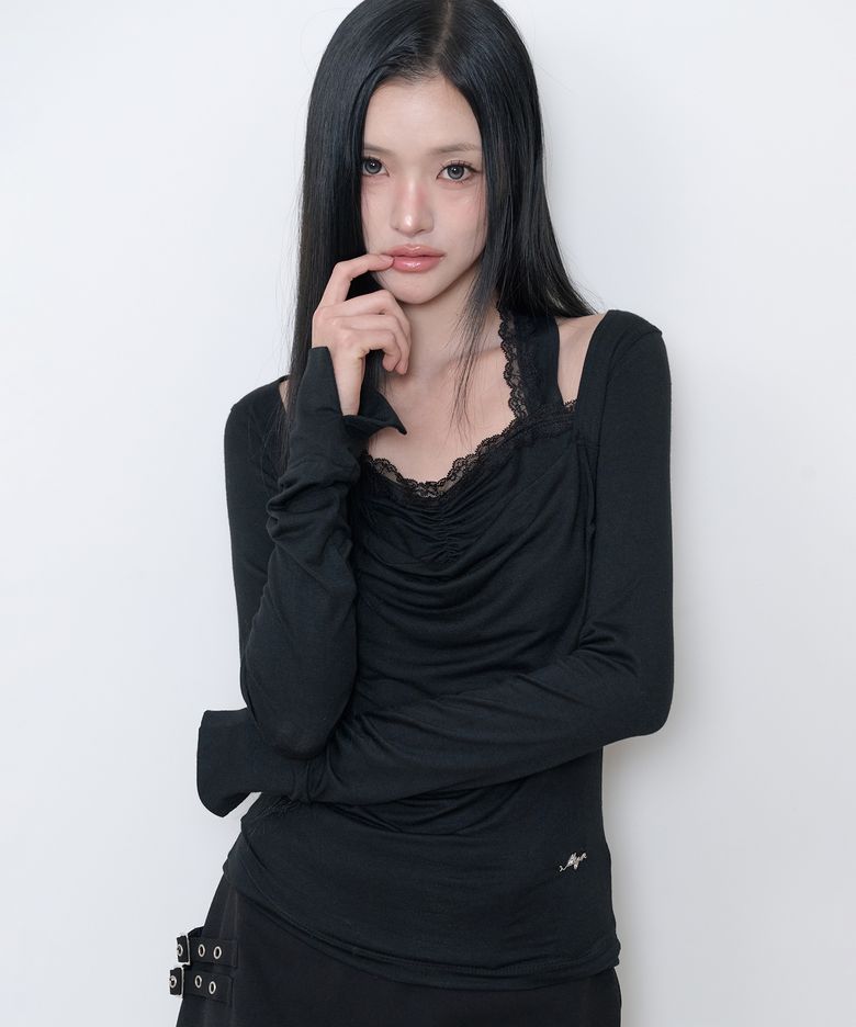 카울 레이스 롱슬리브 블랙