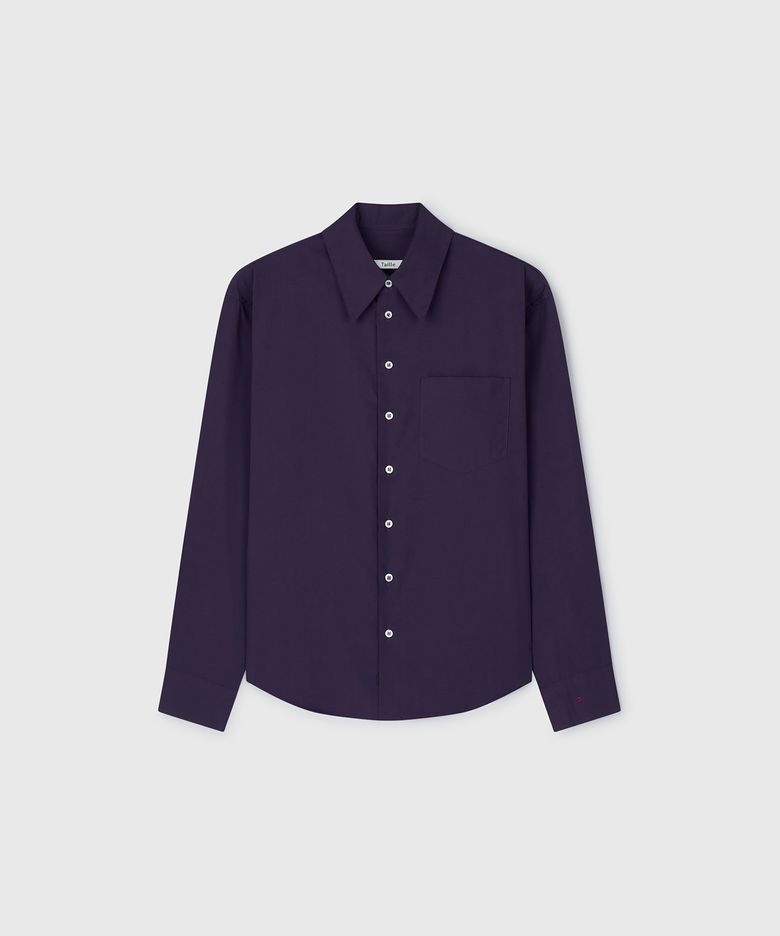 SOLID COTTON POLPLIN BOY SHIRT MULBERRY
