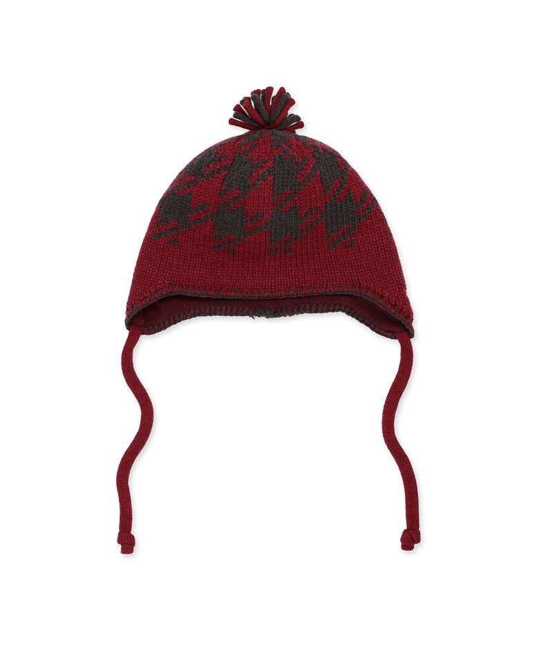 Check Knot Beanie Red