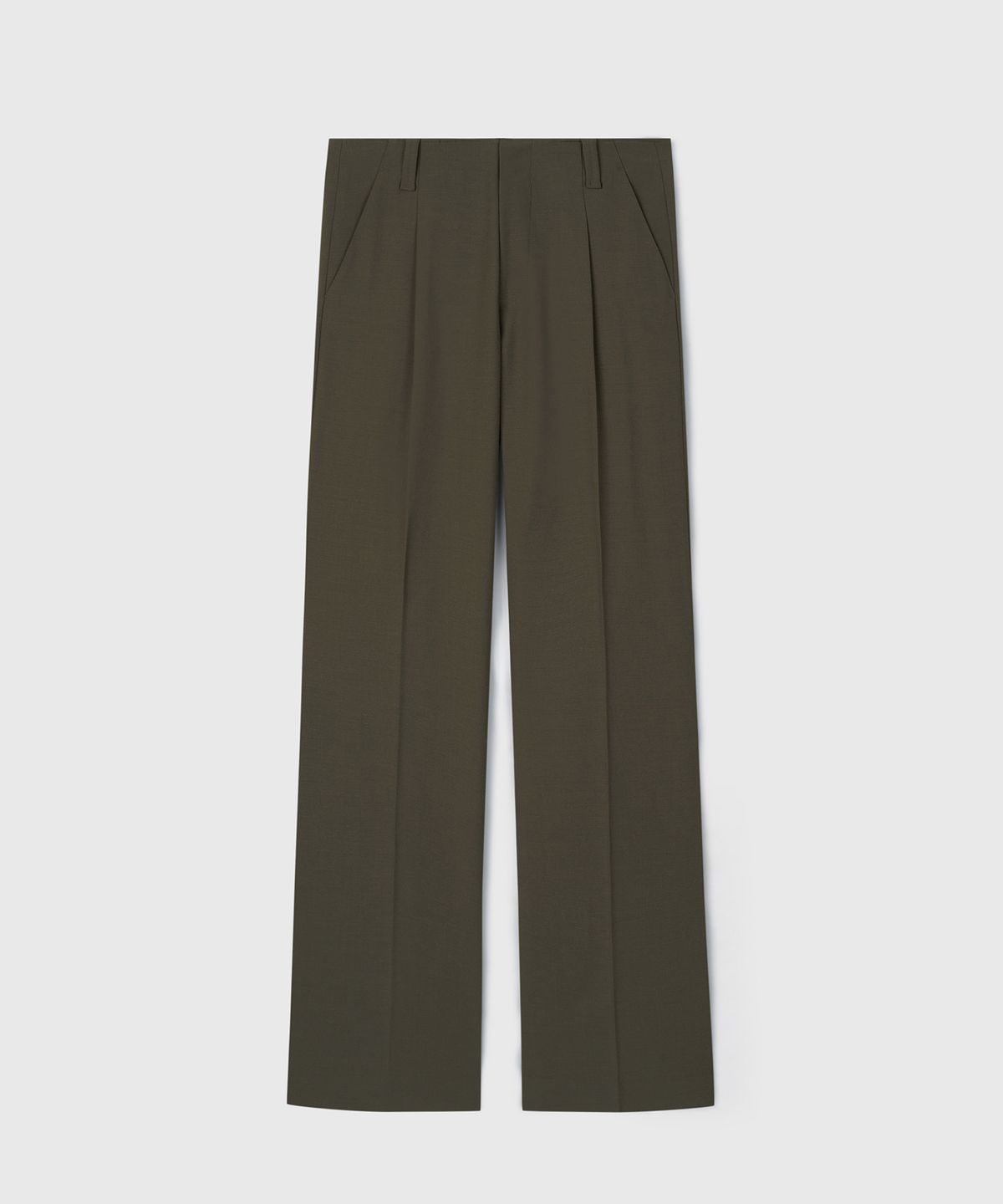 타일레(TAILLE) GALA PLEATED WIDE-LEG TROUSERS DARK CEDAR
