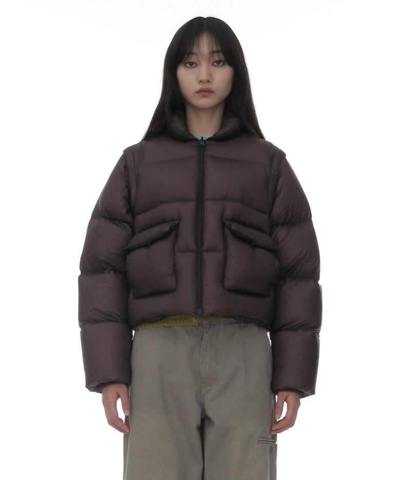 포웨이 리버시블 푸퍼 자켓_플럼