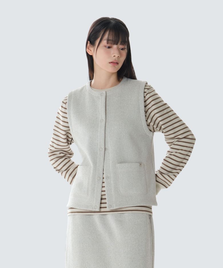 니트 여성 베스트 (S26WWFVE77) Light Beige