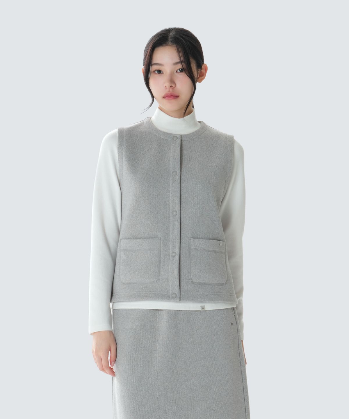 스노우피크 어패럴(SNOWPEAK APPAREL) 니트 여성 베스트 (S26WWFVE77) Melange Gray
