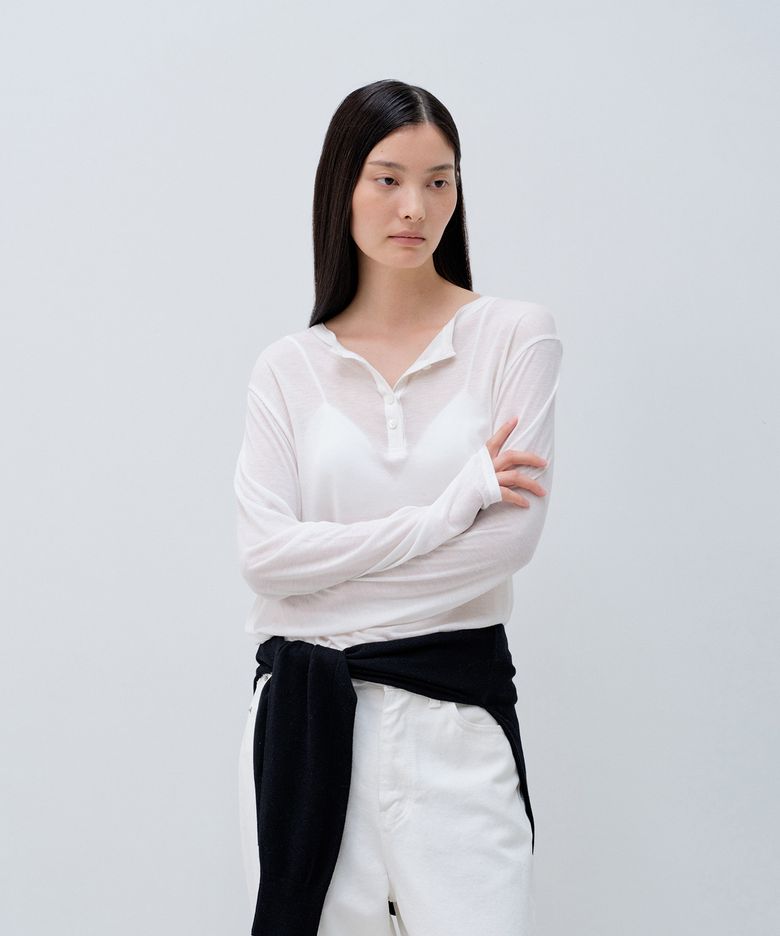 HENRY NECK T SHIRTS_IVORY