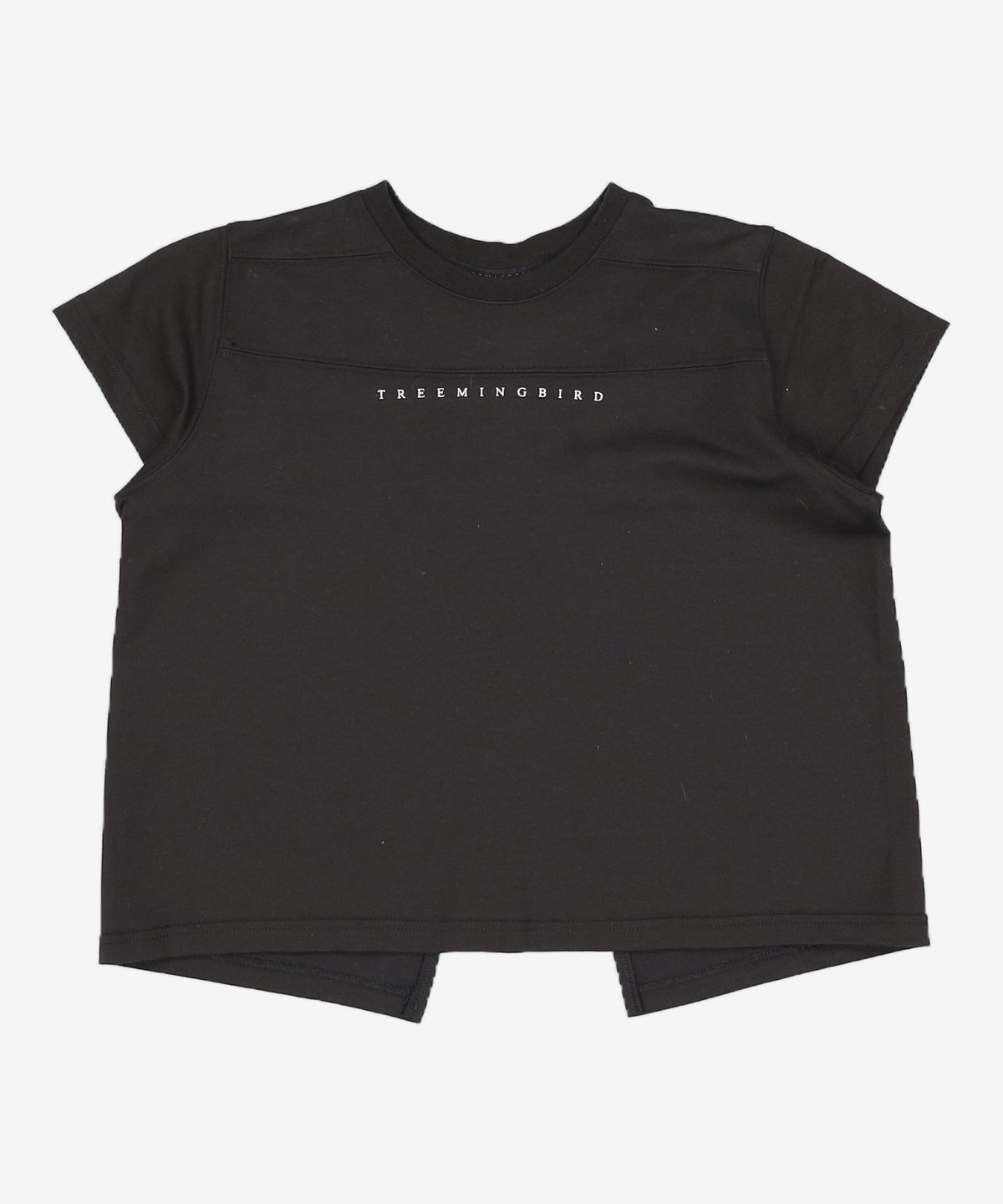 트리밍버드(TREEMINGBIRD) Metal Cut Point Crop T-shirts [ Black ] OS