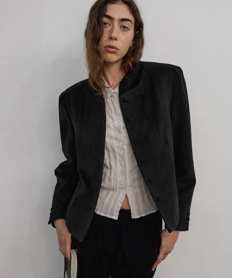ALIX Wool Angora Short Jacket Black