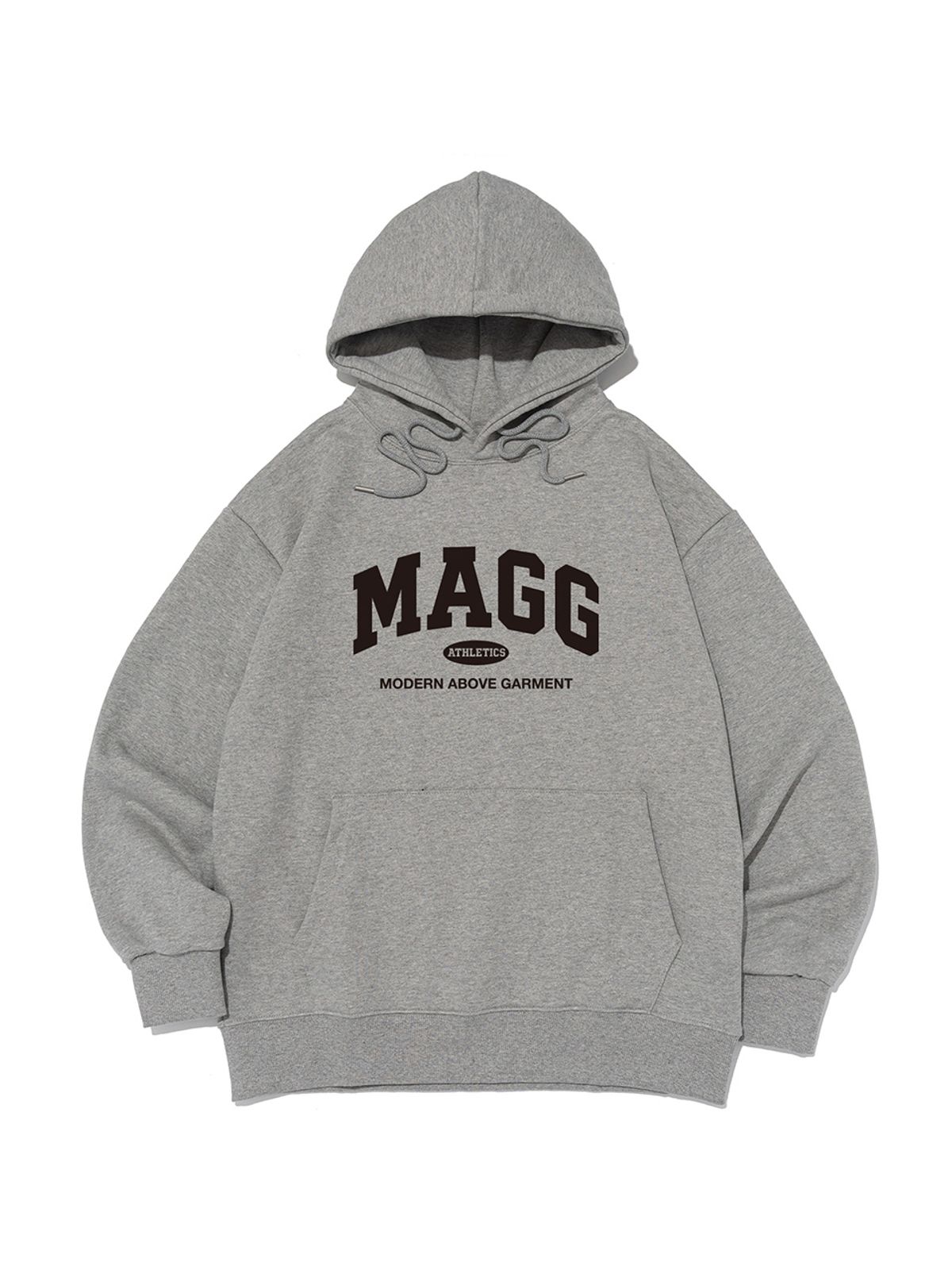 엠에이지그램(MAGGRAM) (박스티) 아날로그 레터링 로고 후드 티셔츠 (그레이)