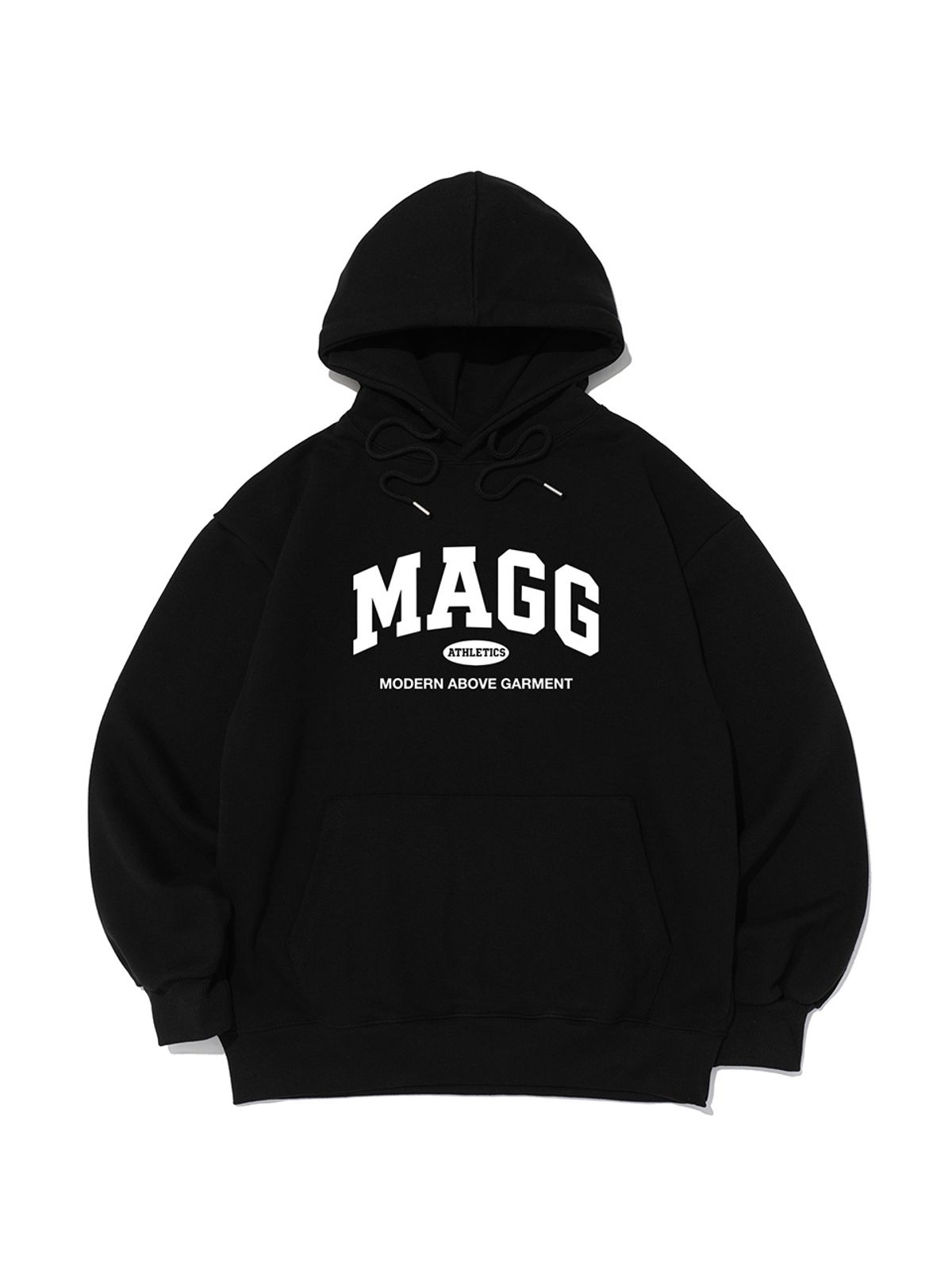 엠에이지그램(MAGGRAM) (박스티) 아날로그 레터링 로고 후드 티셔츠 (블랙)
