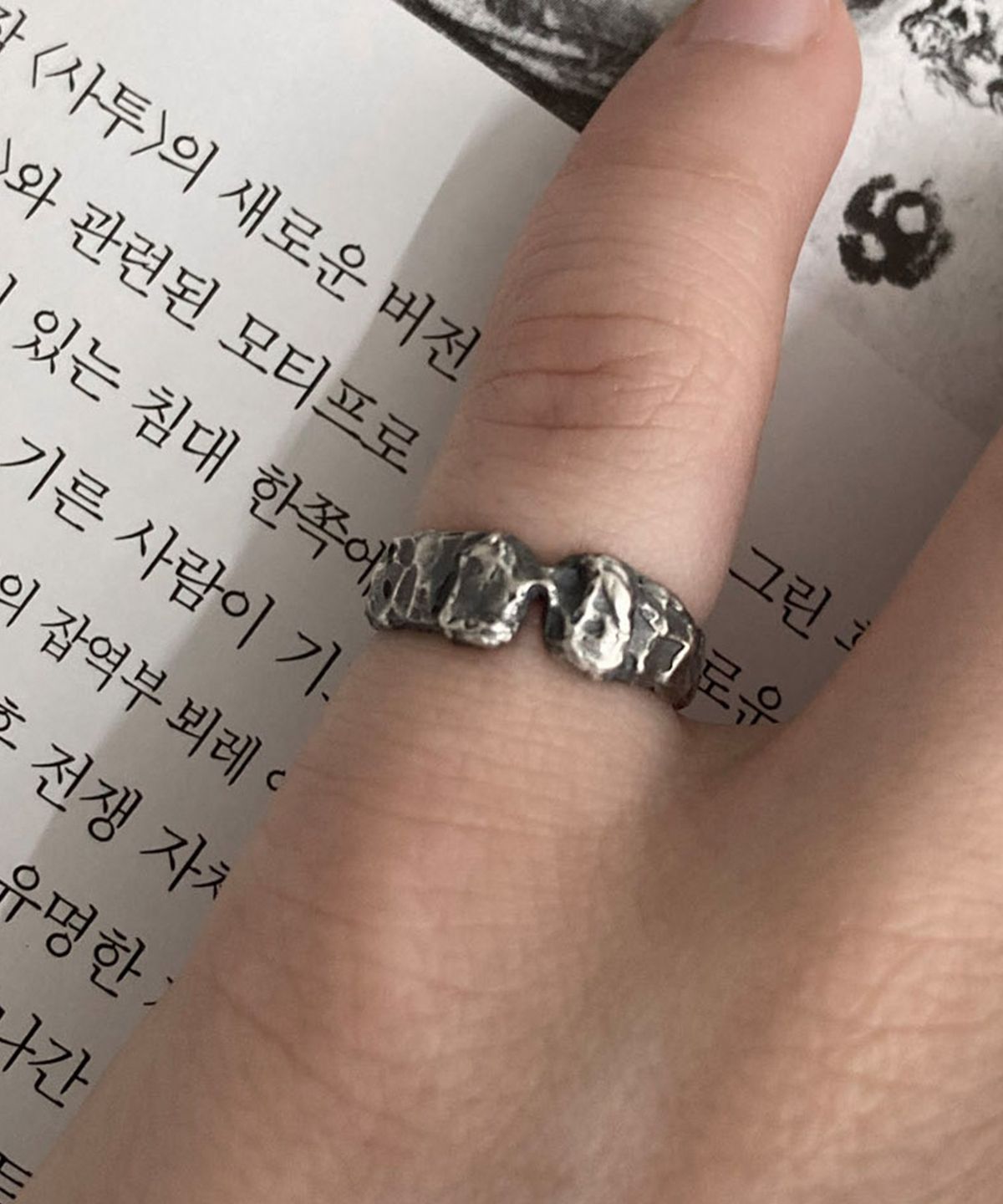 헤트(HAETT) [925 silver] iron lung ring