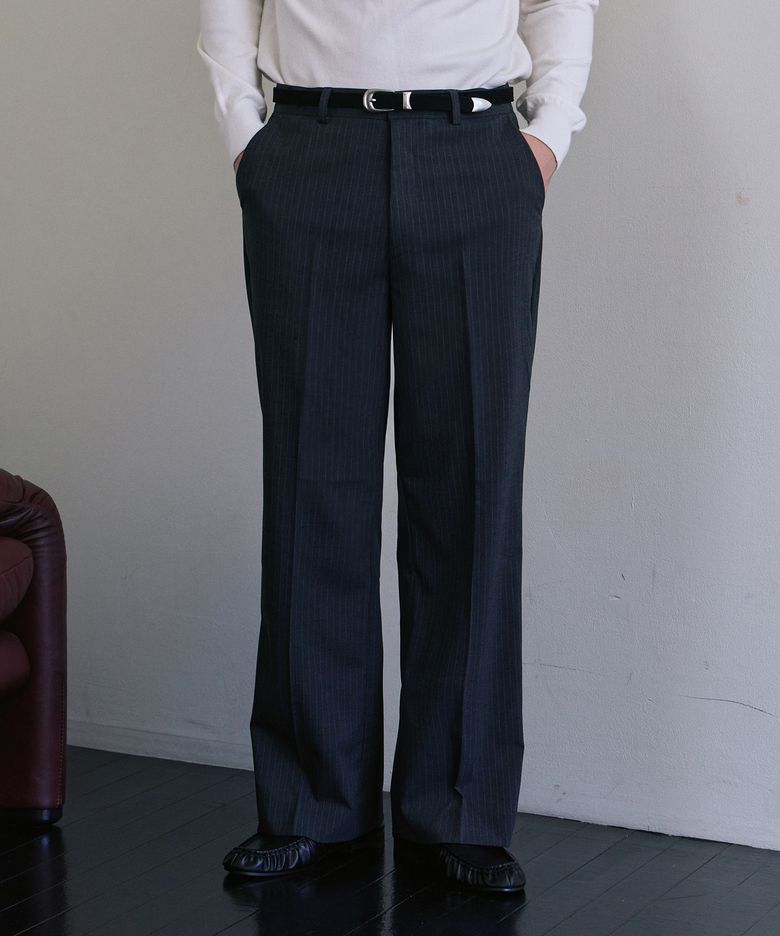 Tailored flare slacks(Graystripe)