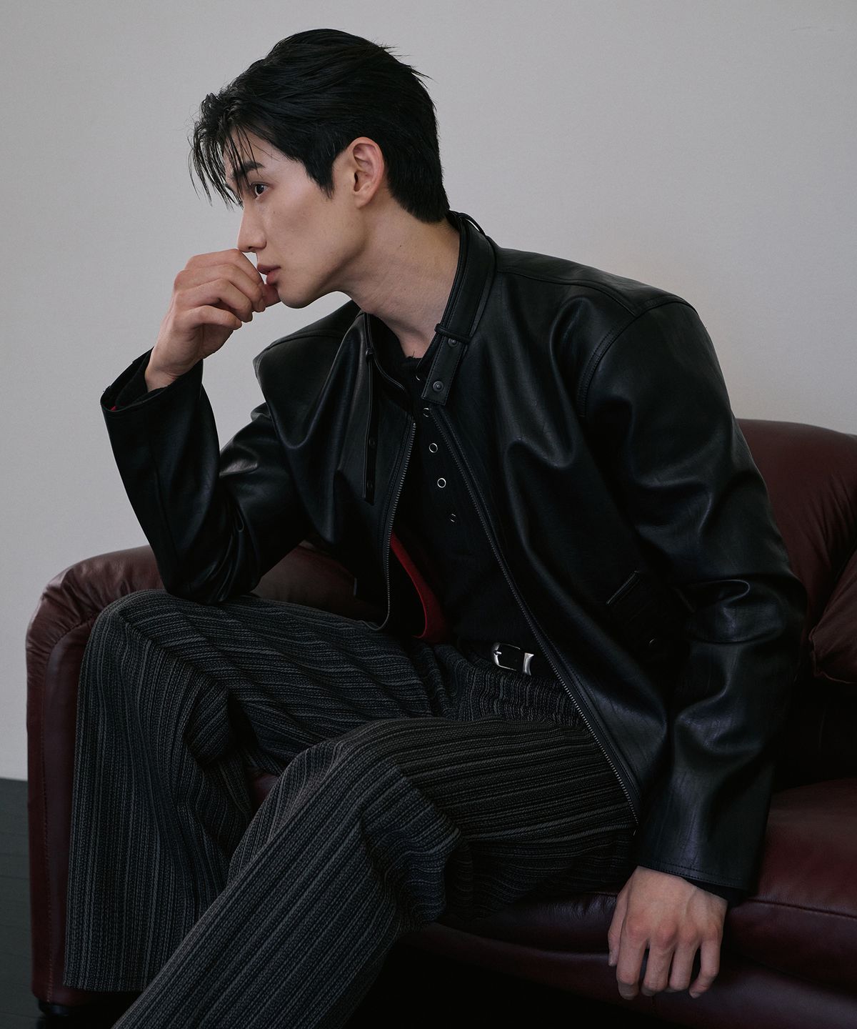 로랑서울(LAURANTSEOUL) Modern racer leather blouson(Black)