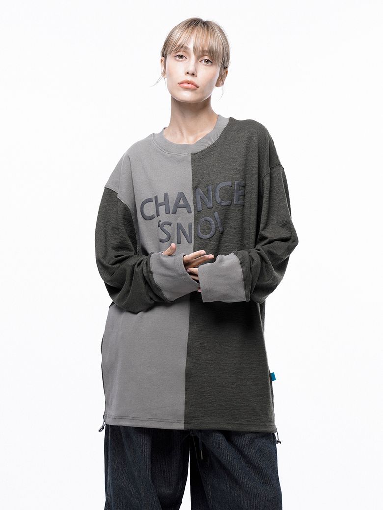스노이 리버스 리브 핑거워머 크루넥 스웨트셔츠(4color)/M243MT02W