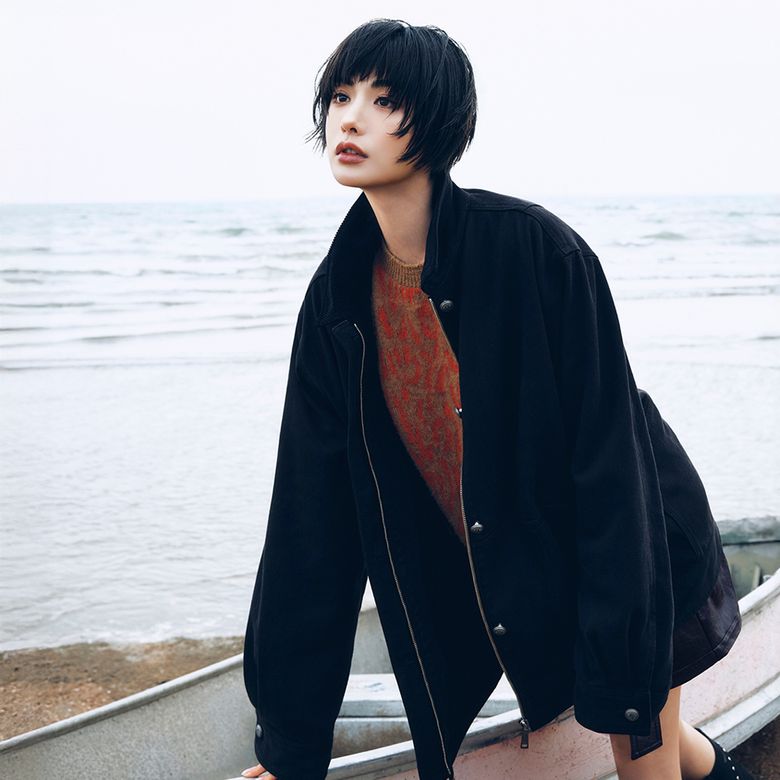 코듀로이 카라 데님 재킷 EMQ9DOT020