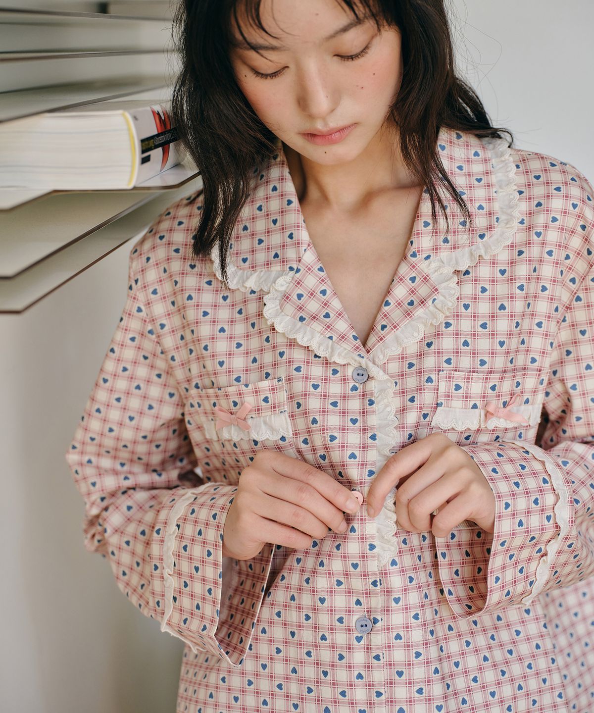 울랄라파자마(ULLALA PAJAMAS) 니니 긴팔 여성페어 베이지 (30수)