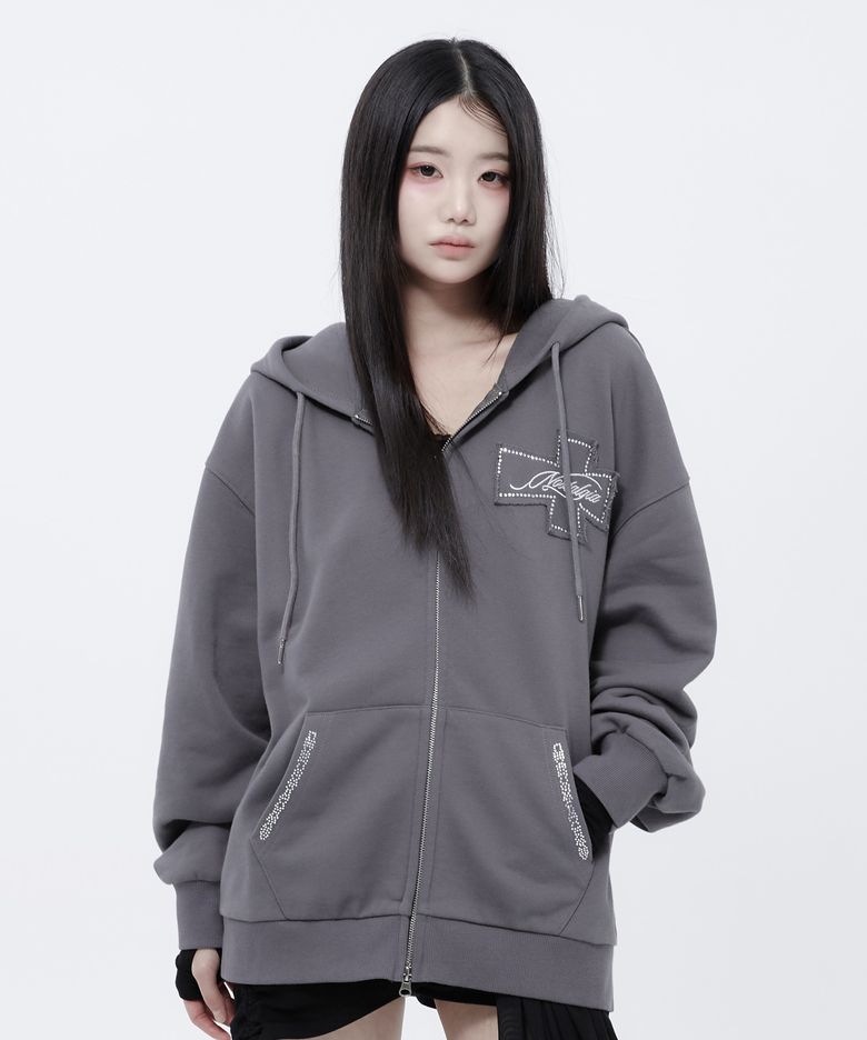 Nostalgia Hoodie Zip-Up (Charcoal)_AK8U22641100141M