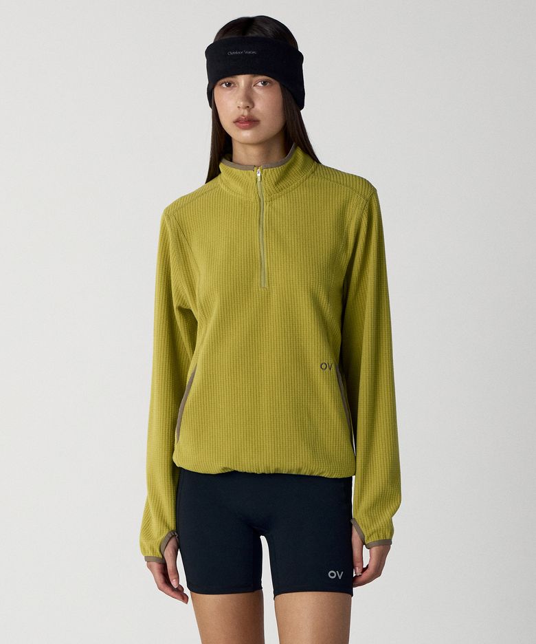 Technol-OV™ GRID FLEECE HALF ZIP (OLIVE)