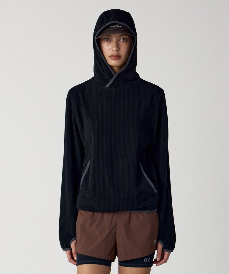 Technol-OV™ GRID FLEECE HOODIE (BLACK)