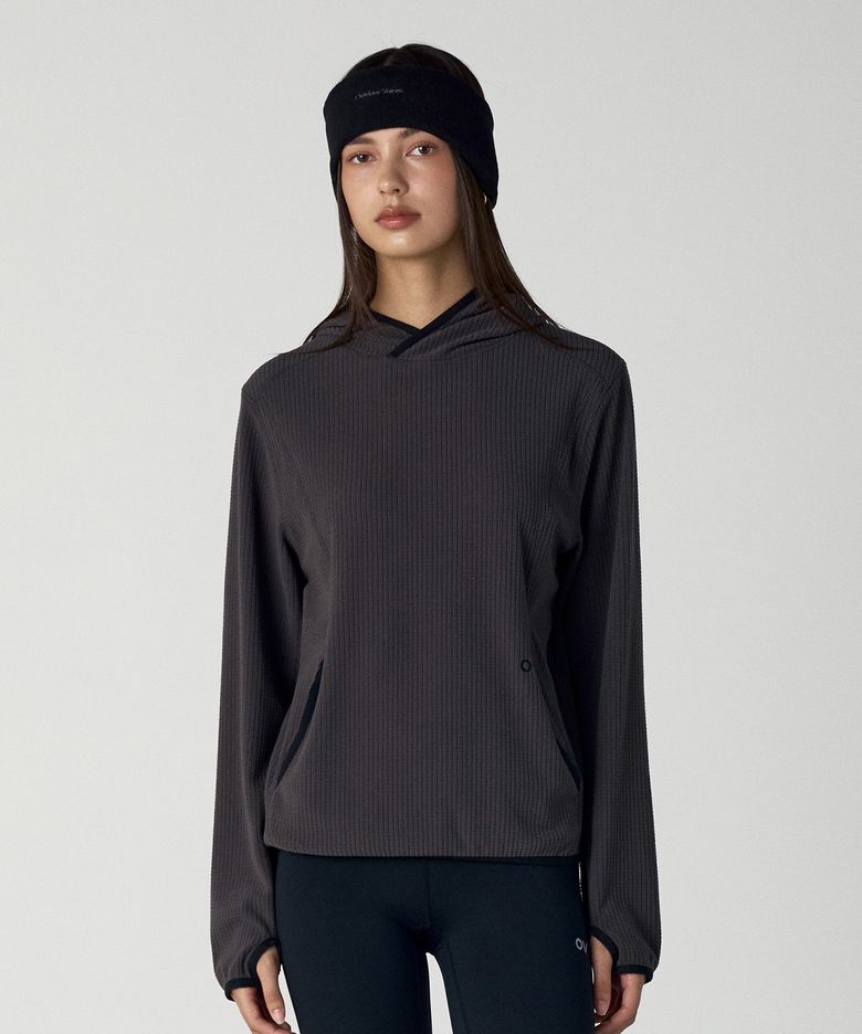 Technol-OV™ GRID FLEECE HOODIE (CHARCOAL)