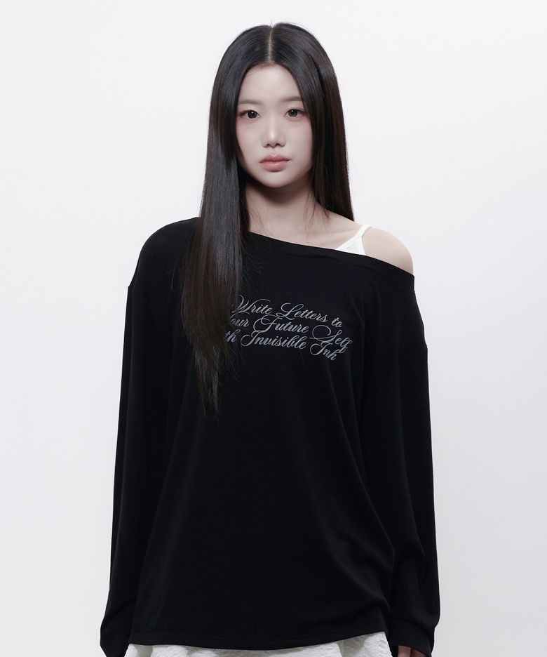Cami Layered Lettering Tee (Black)_ALKAS01556