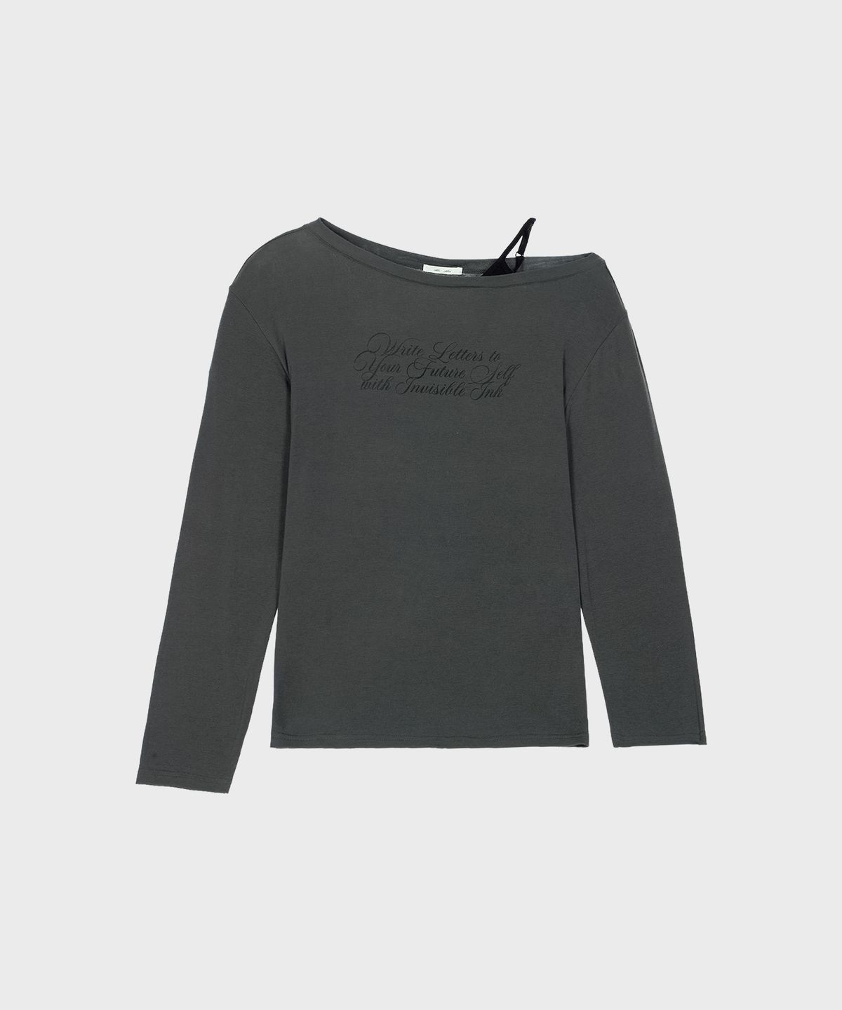 알키알카(ALKI ALKA) Cami Layered Lettering Tee (Charcoal)_ALKAS01557