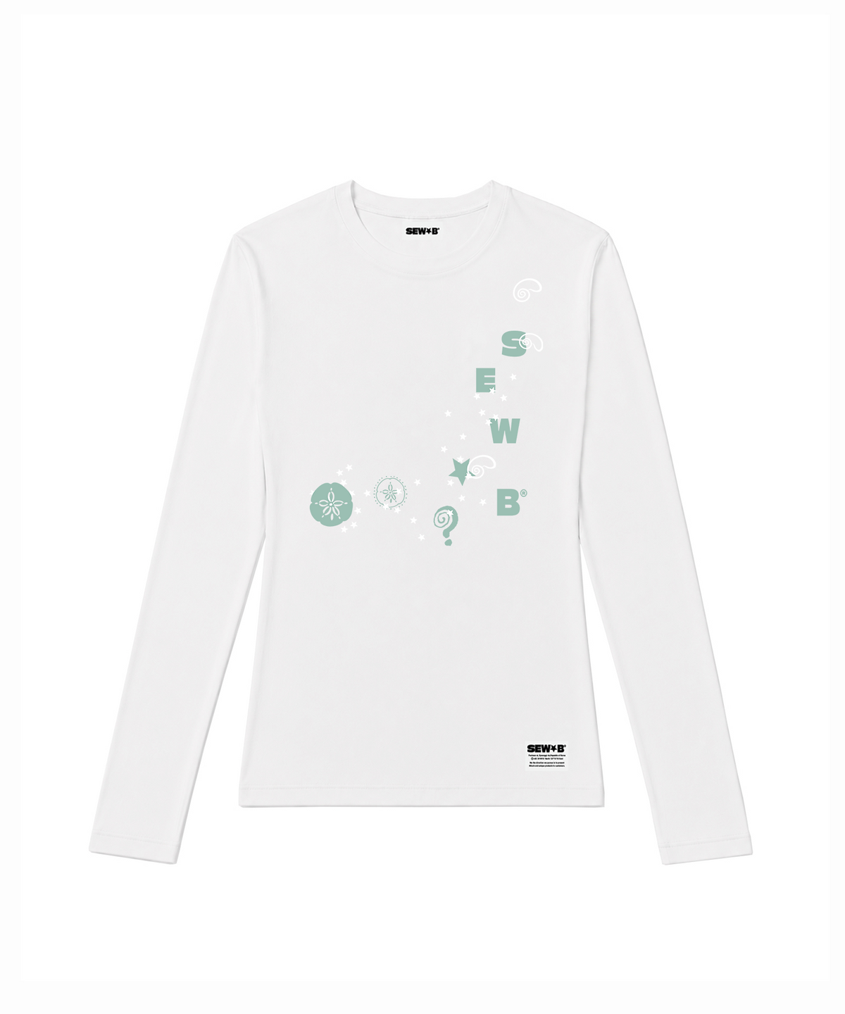 쏘비(SEW-B) 세미크롭 mint B 긴팔티 [화이트]