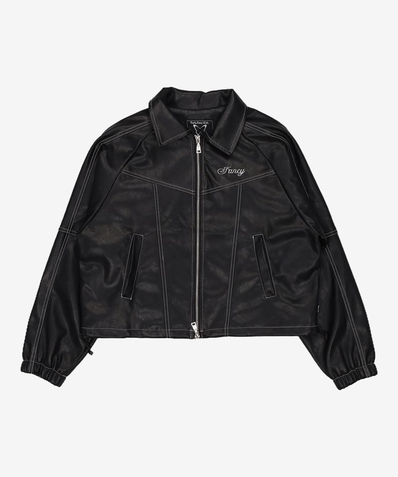 [NF] 글로시 스티치 자켓 (LEATHER)_F23ZA943 L