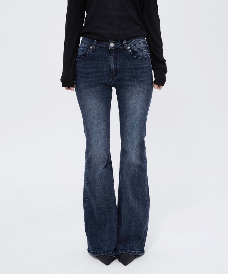 Washed Bootcut Denim Pants (Dark Blue)_ALKAS01525