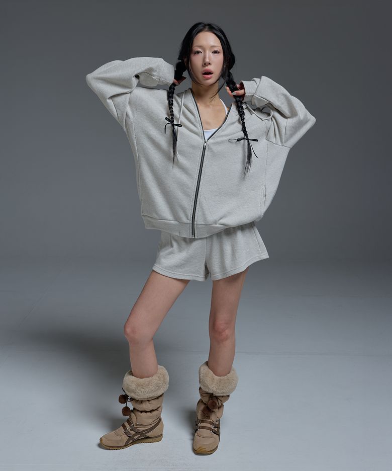 와플셋업 숏팬츠 멜란지