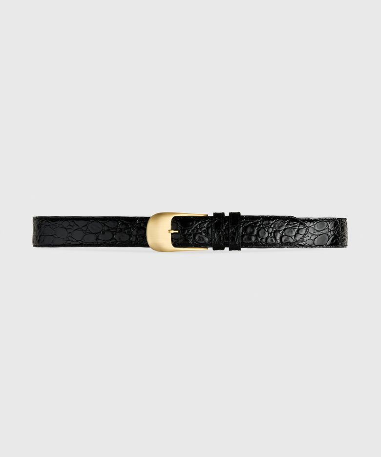 OMBRA BUCKLE BELT BLACK CROCO GOLD