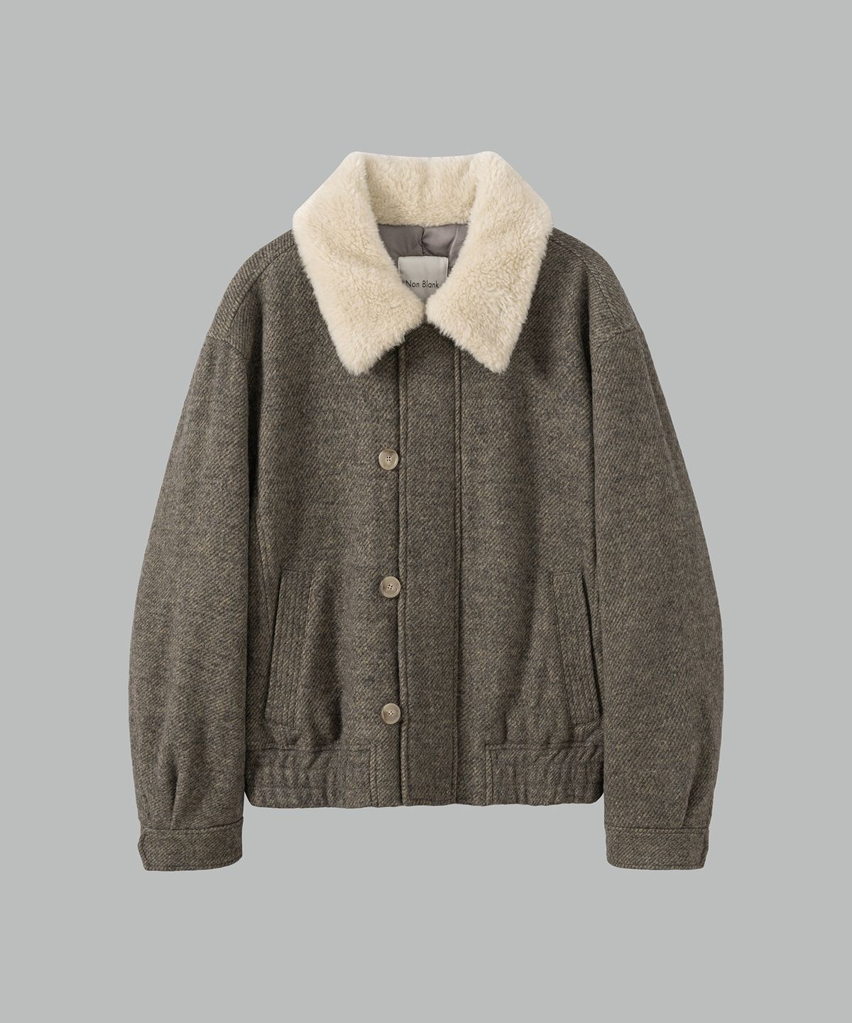 넌블랭크(NONBLANK) 울블렌드 트윌 N2B 점퍼_GREY BEIGE
