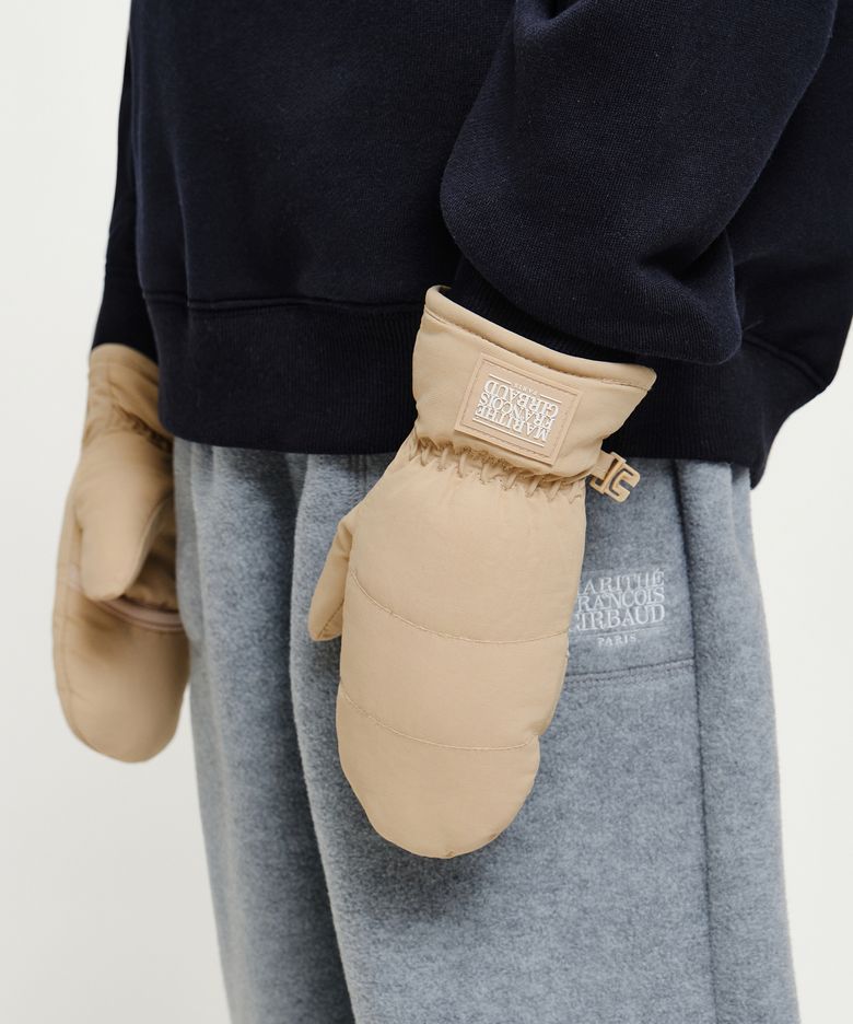 KIDS CLASSIC LOGO PADDING MITTEN beige