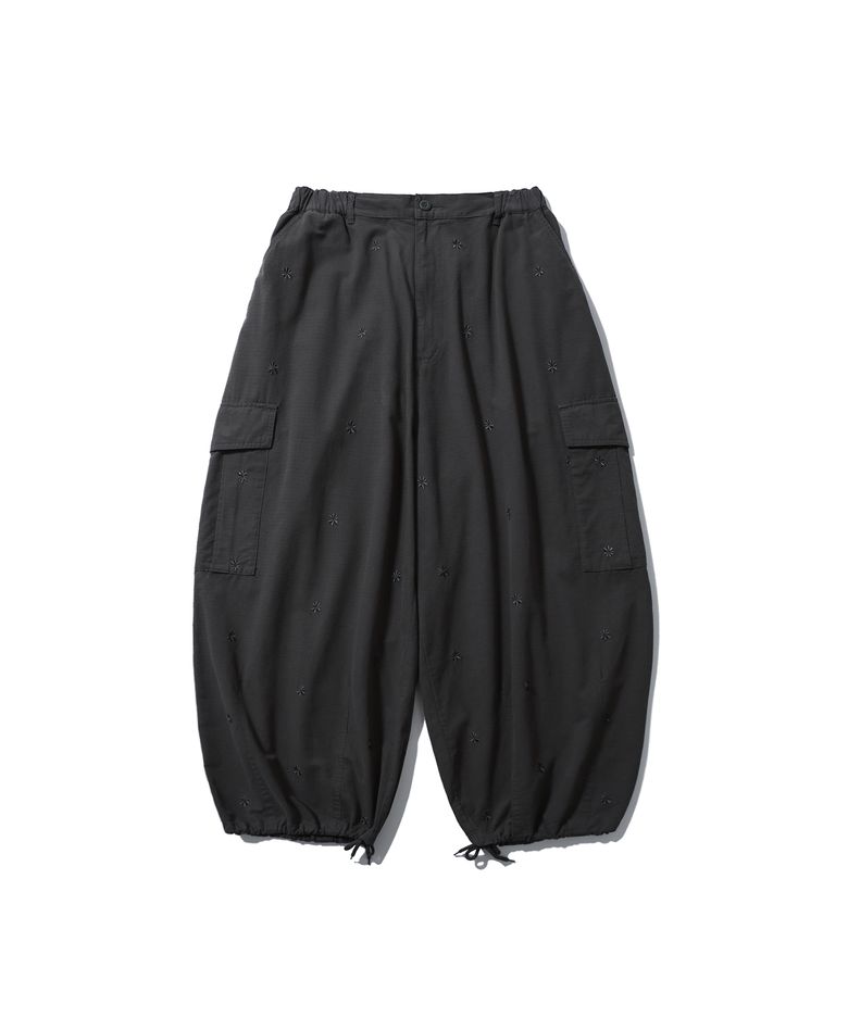 Embroidered Symbol Cargo Pants - Charcoal