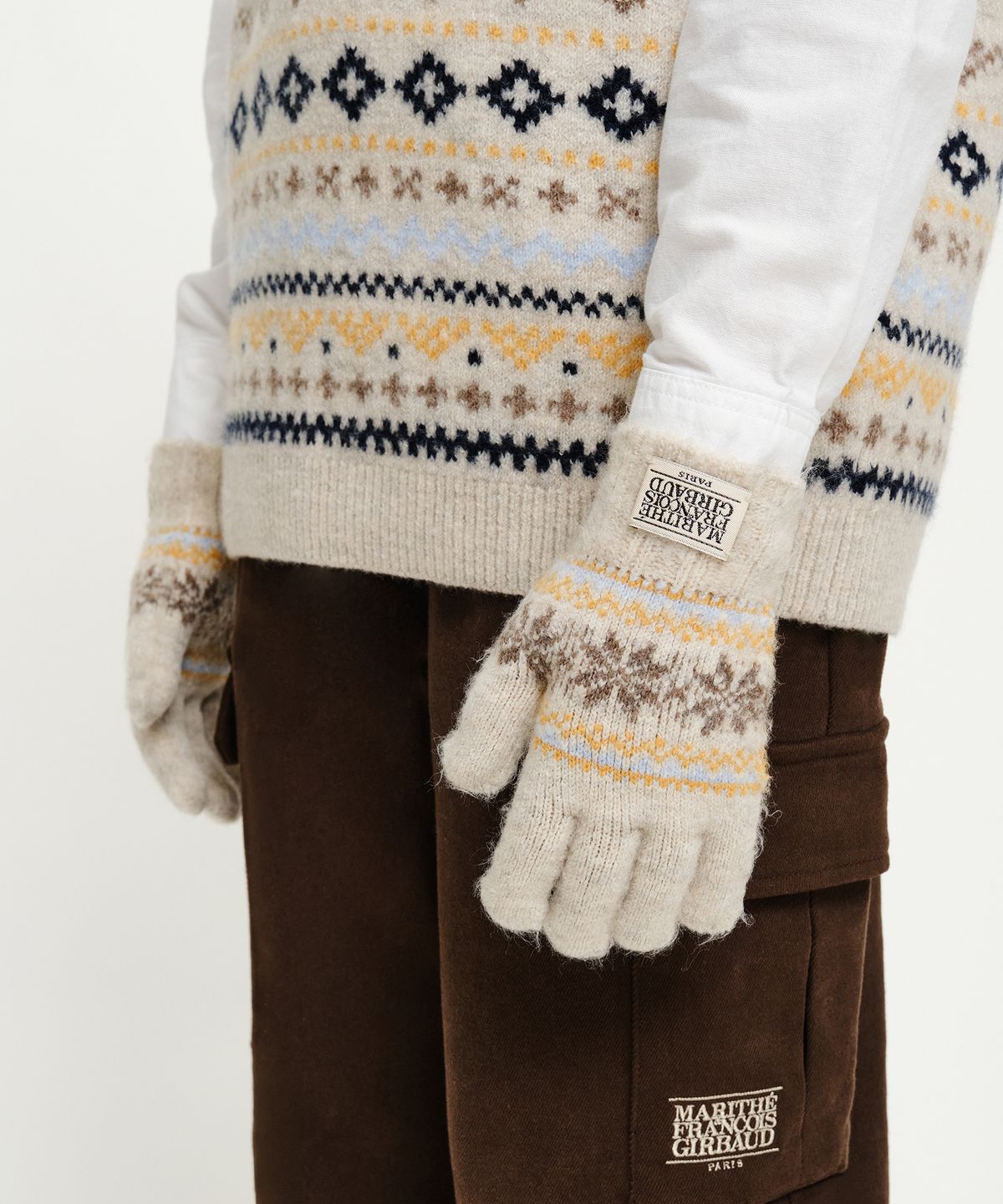 마리떼 키즈(MARITHÉ KIDS) KIDS NORDIC PATTERN KNIT GLOVE oatmeal