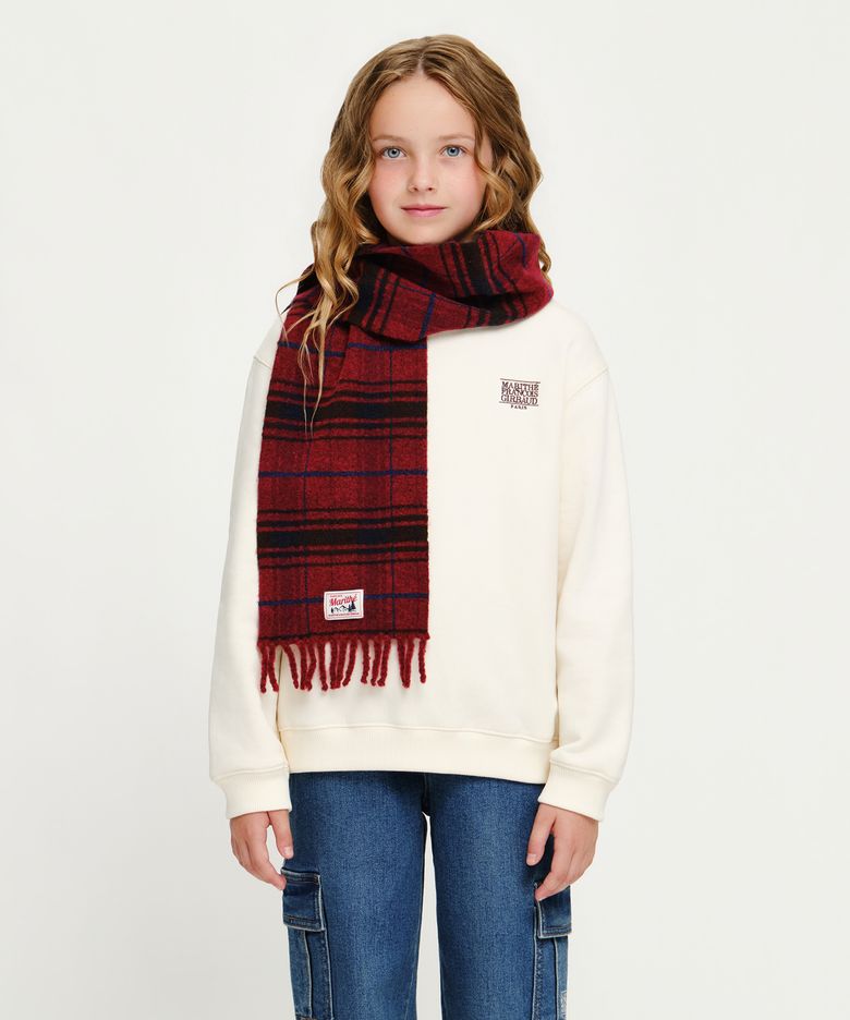 KIDS CHECK MUFFLER burgundy