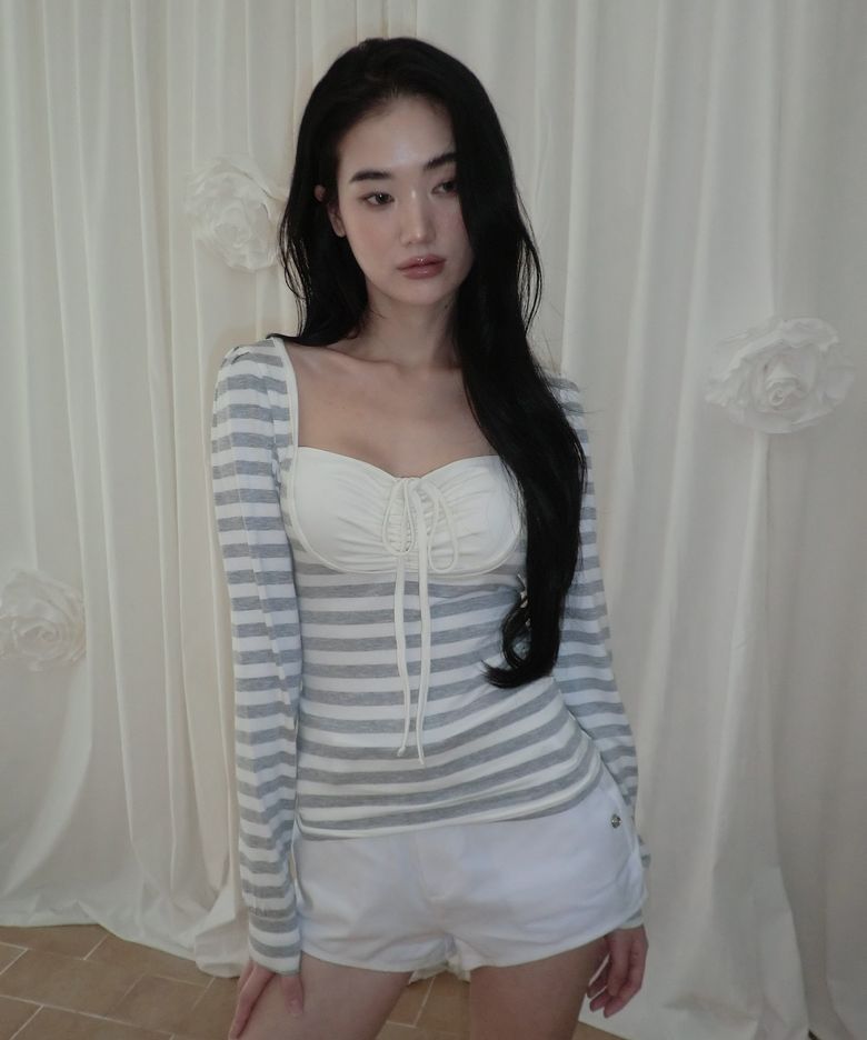 Gray stripe Giselle longsleeve