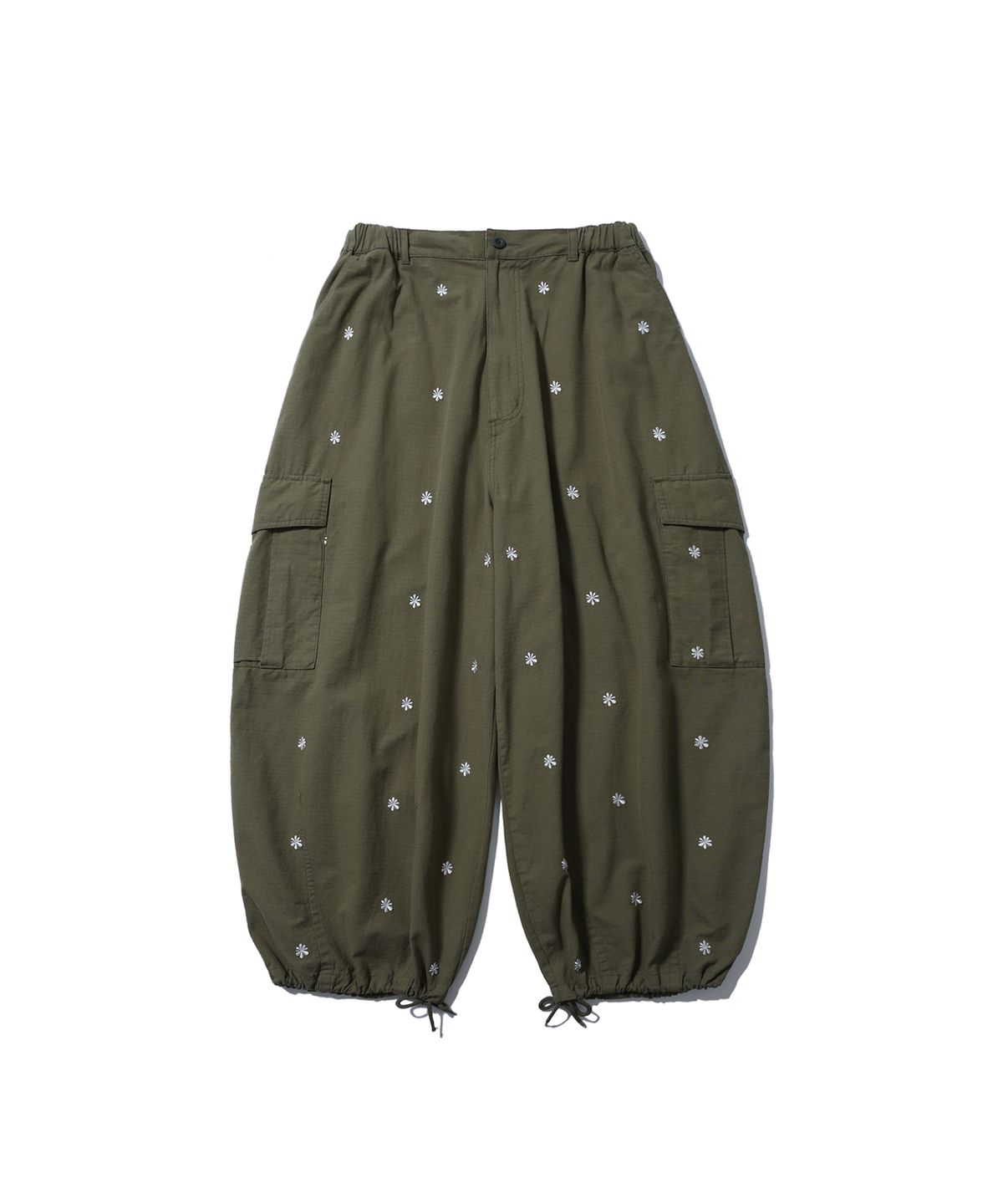 앵글런(ANGLAN) Embroidered Symbol Cargo Pants - Khaki