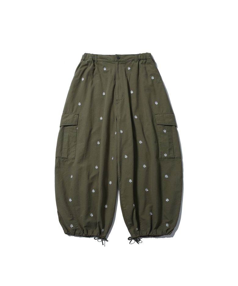 Embroidered Symbol Cargo Pants - Khaki