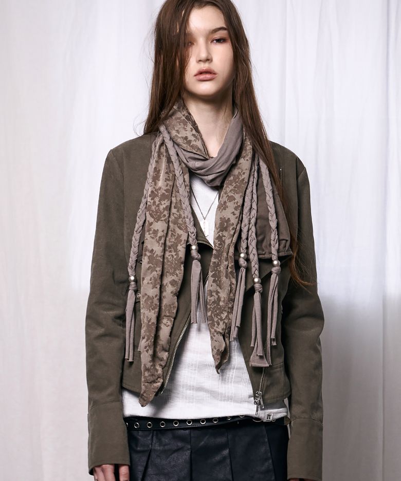 Grunge Braided Scarf (SAND BROWN)