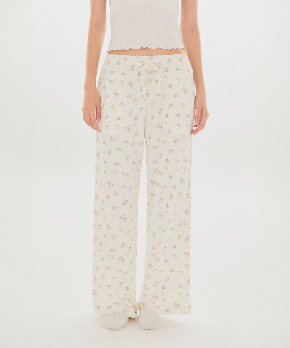 스파오(SPAO) [먼작귀] 페어리 피치스판 잠옷바지(Ivory)_SPPPG4TU03