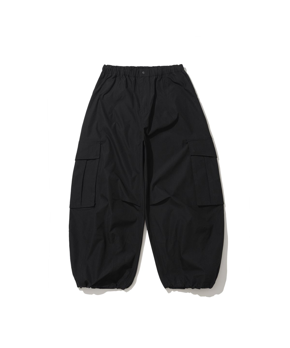 앵글런(ANGLAN) Ripstop Snap Cargo Balloon Pants - Black